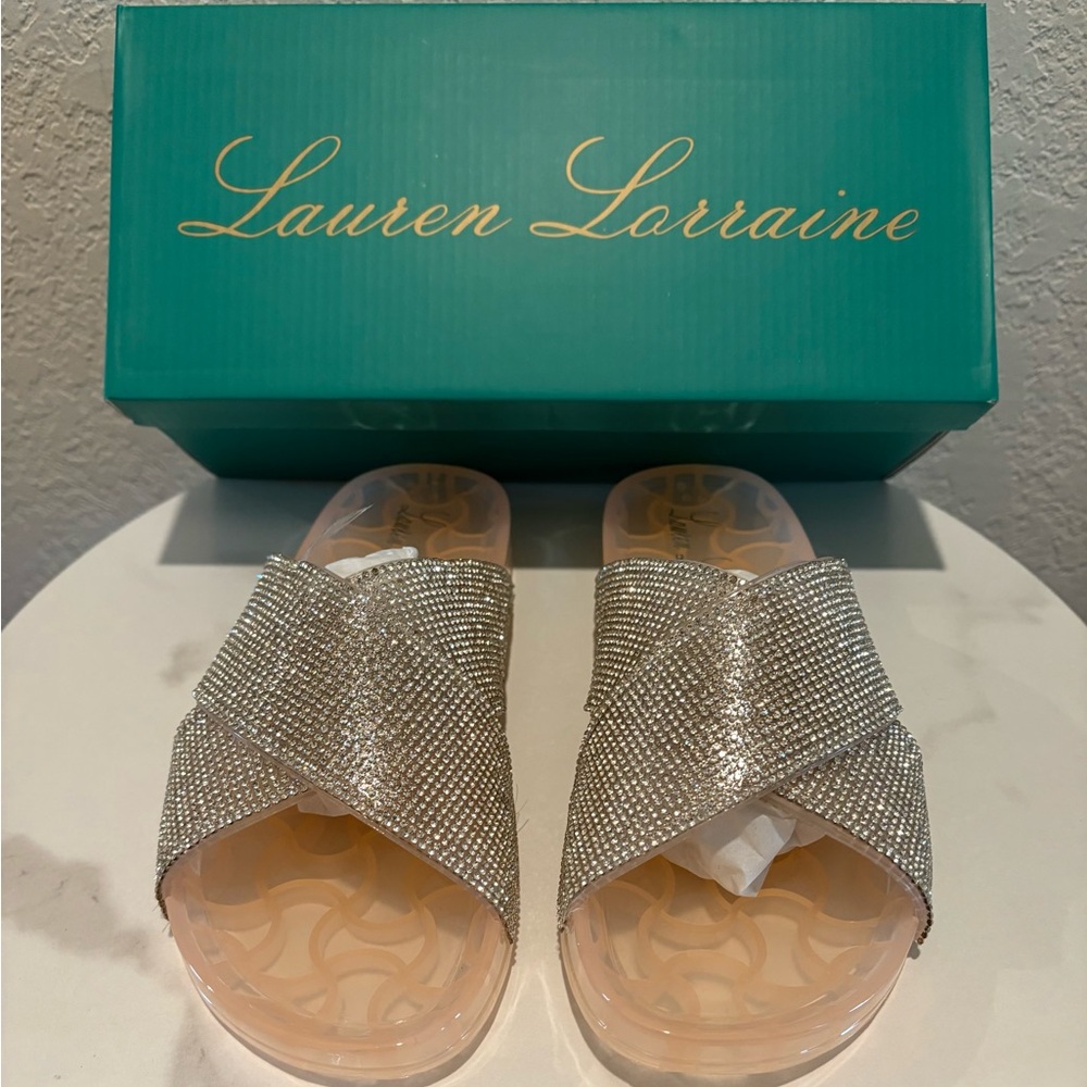 Lauren Lorraine Nude Jelly Slip-On Sandals Shoes NWT